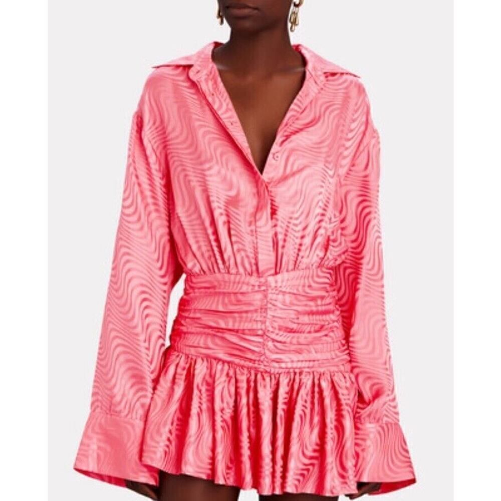 Ronny Kobo Collection Pink Satin Mini Dress